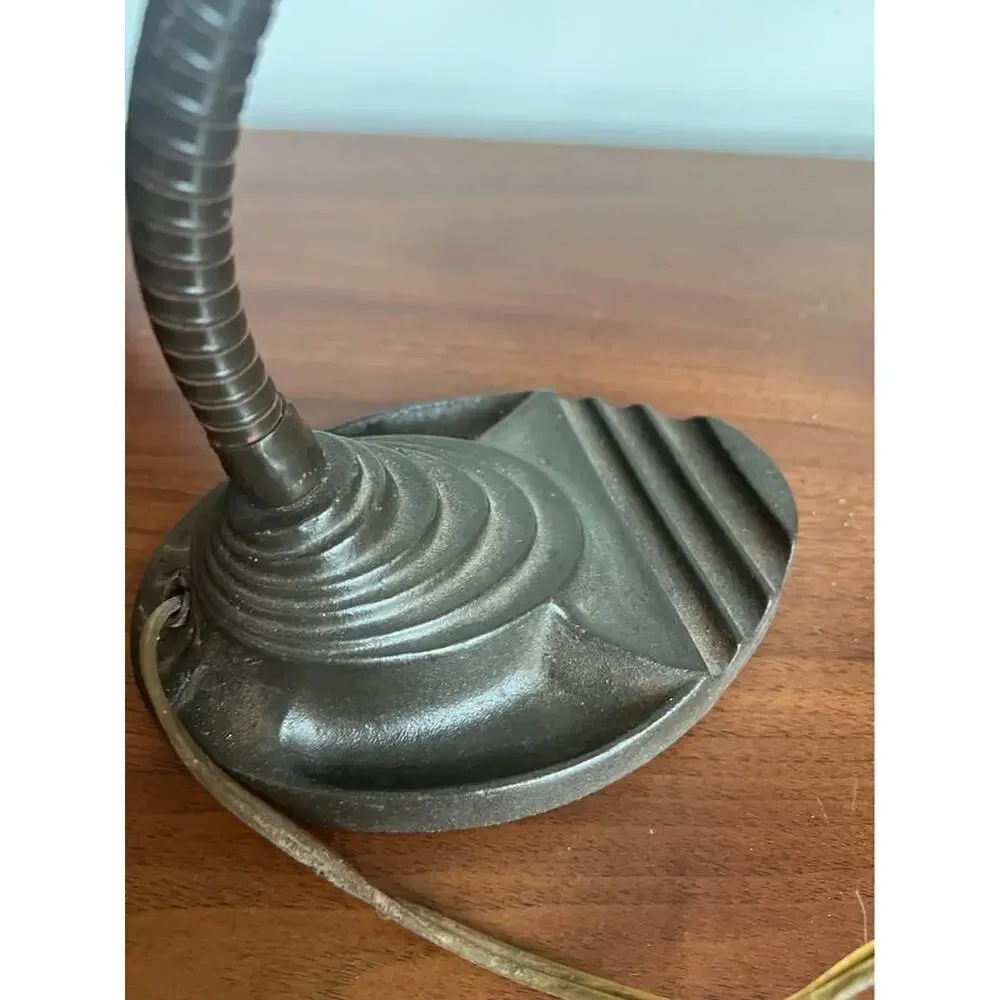 Vintage 1940s Art Deco Cast Goose Neck Lamp by Eagle